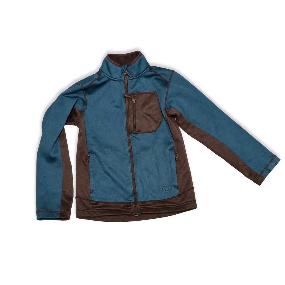 REI‎ Hiking Jacket Blue Fleece Lined Zip Pockets Winter Boys Medium 10/12